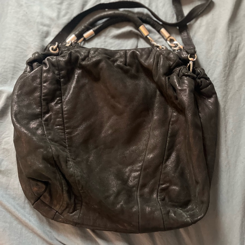 Michael Kors Black Leather Slouch/Hobo Bag